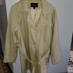 Khaki color rain/trench coat, size 14/16, fully lined rain coat with belt